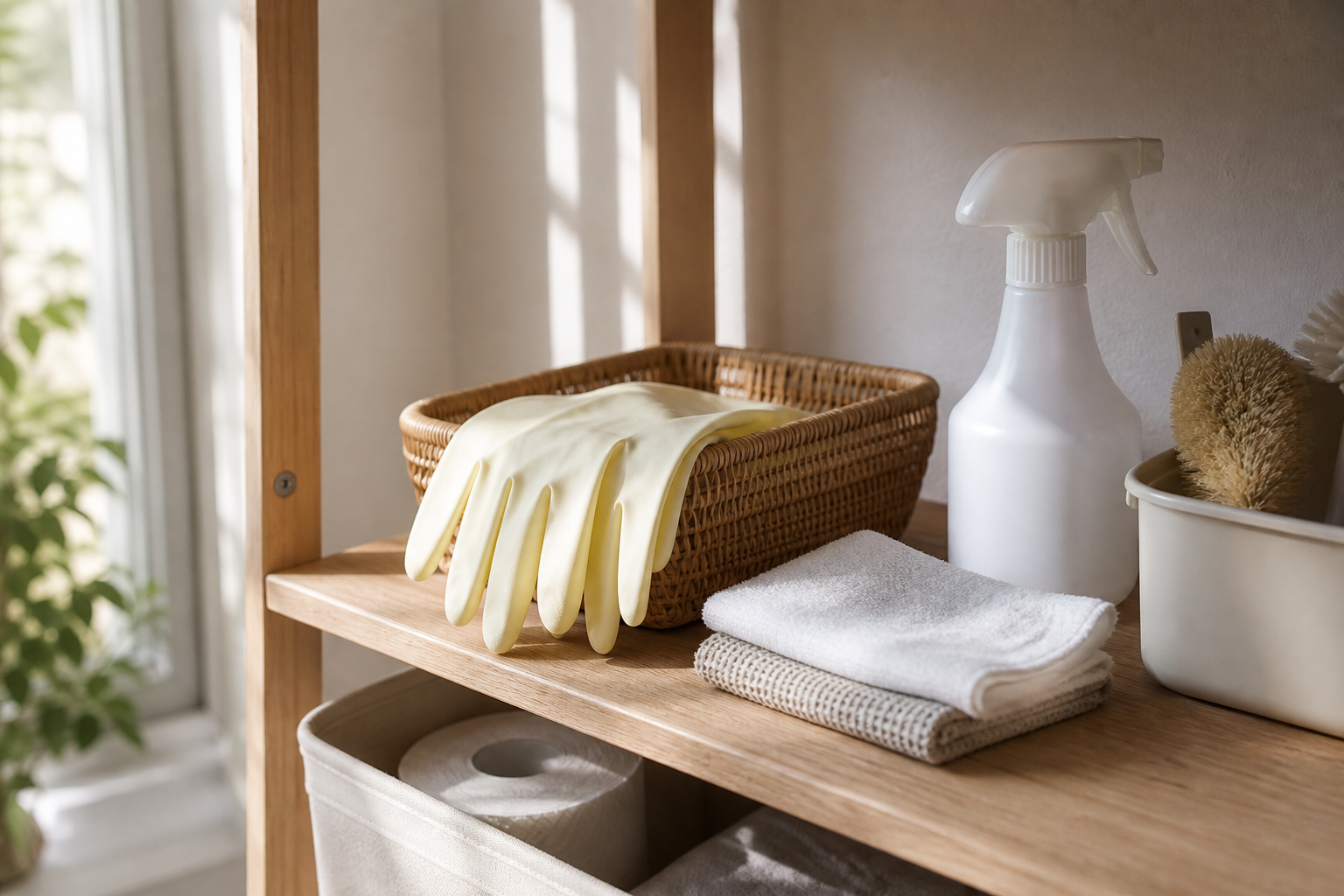 掃除用手袋を朝に探さない
