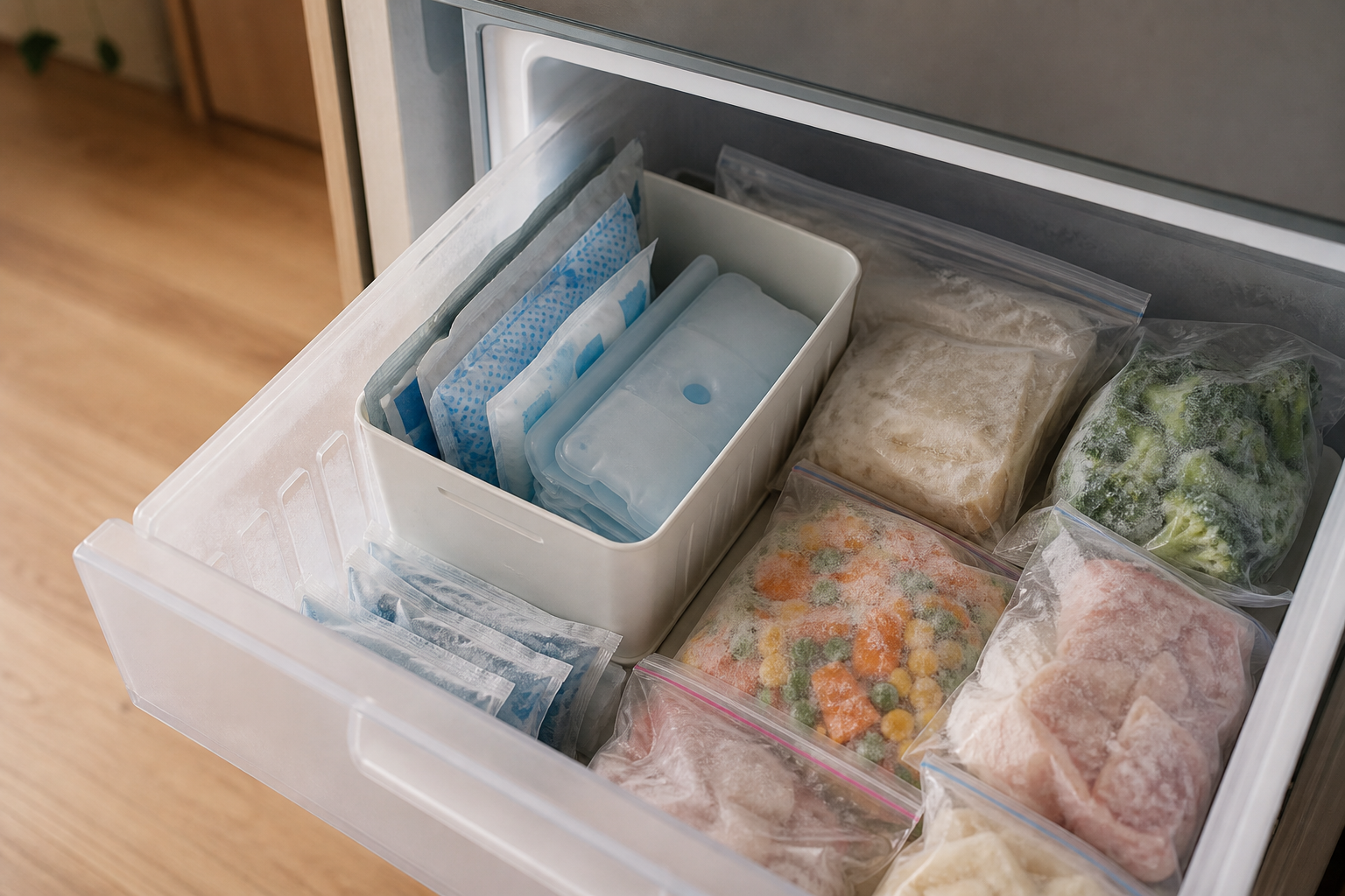 冷凍庫の保冷剤を増やしすぎない