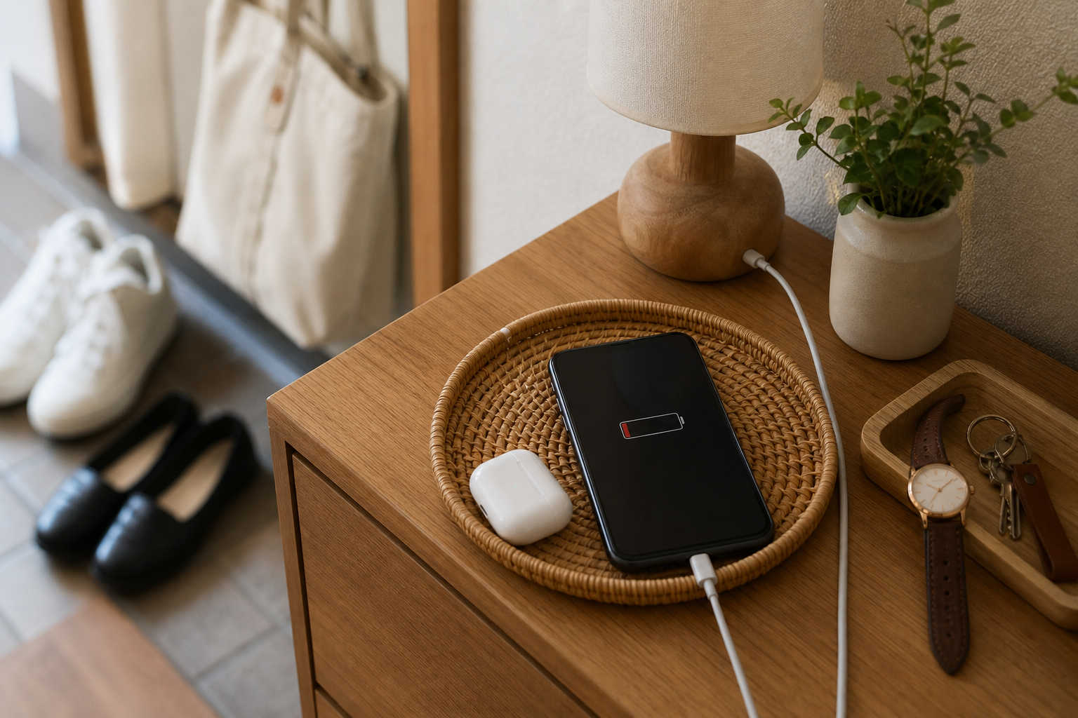 朝の充電残量チェック