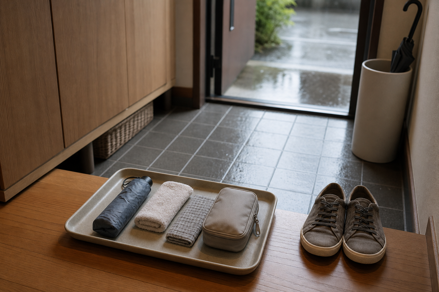 雨の日の持ち物を軽くする
