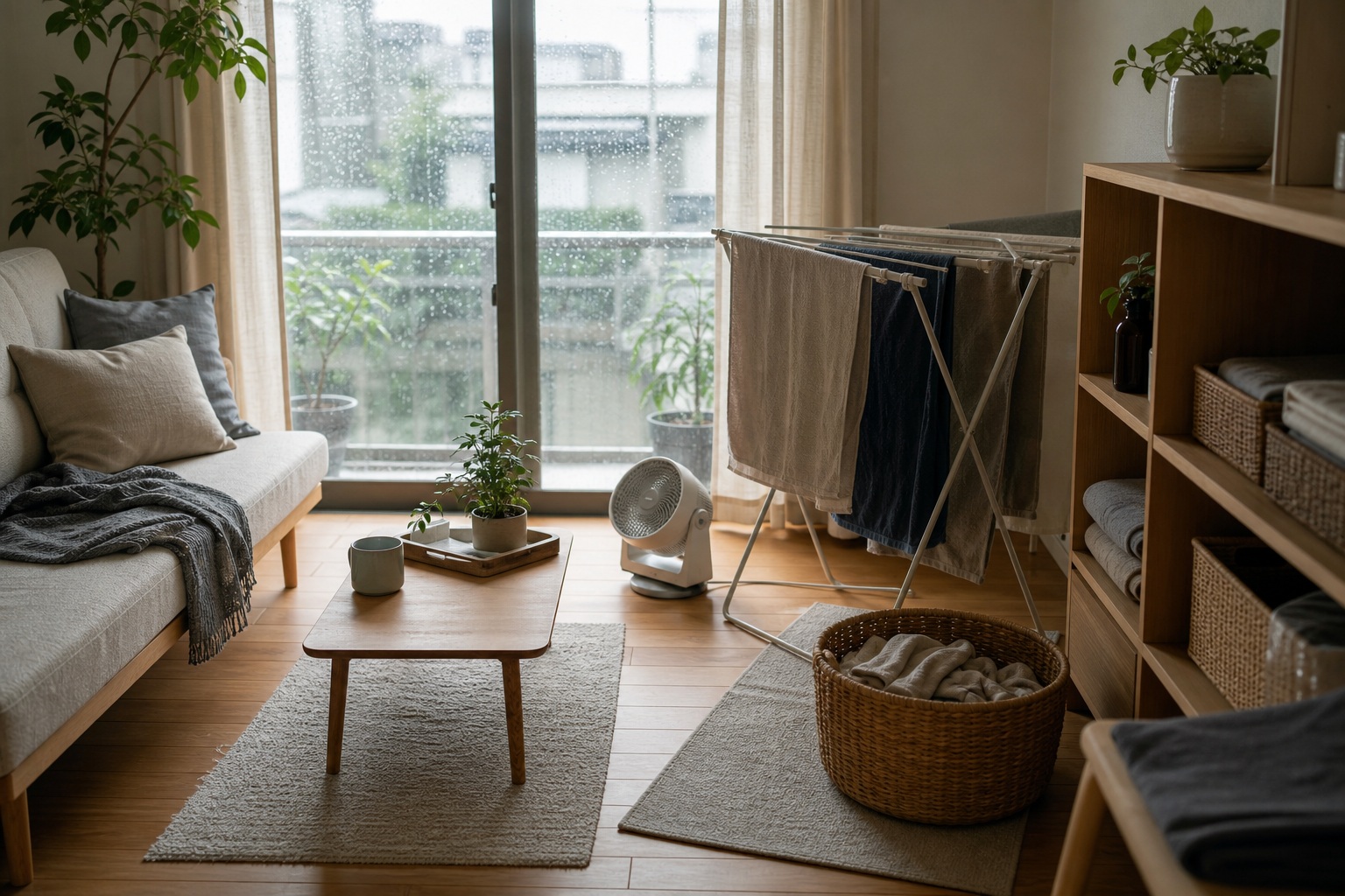 雨の日の部屋の湿気逃がし