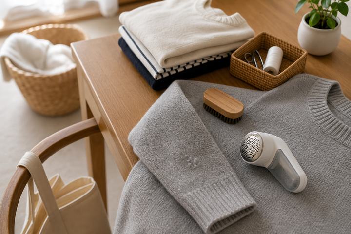 服の毛玉やほつれを放置しない