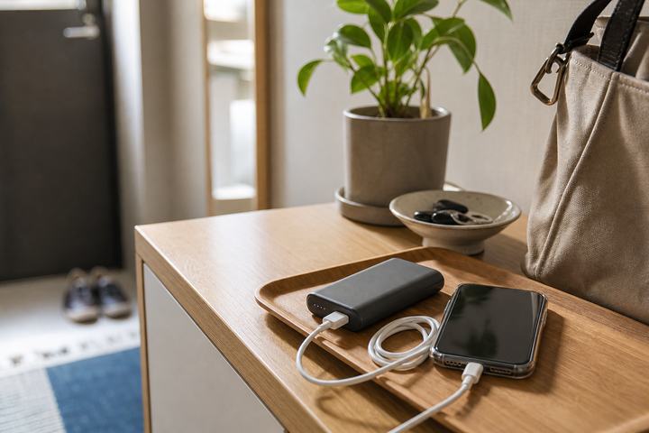 モバイルバッテリーを朝に探さない