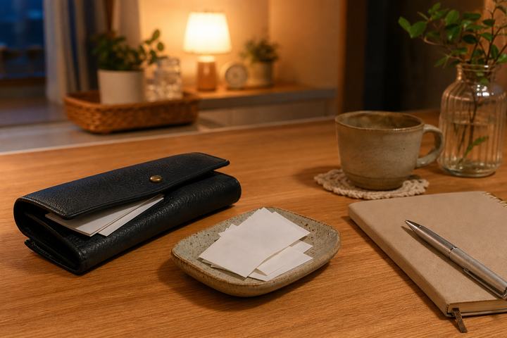 財布のレシートを夜にためこまない