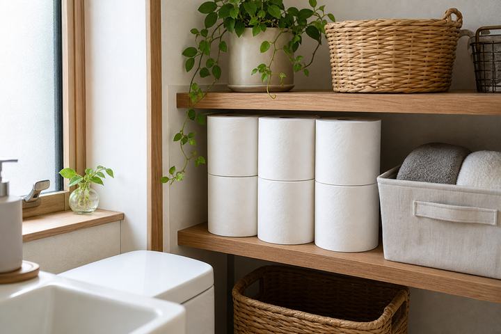 トイレットペーパーを月初に小さく整える