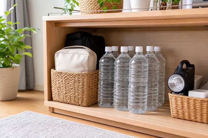 非常用水を帰宅後に散らばらせない