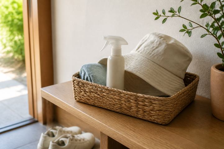 虫よけを次に使う場所へ寄せる