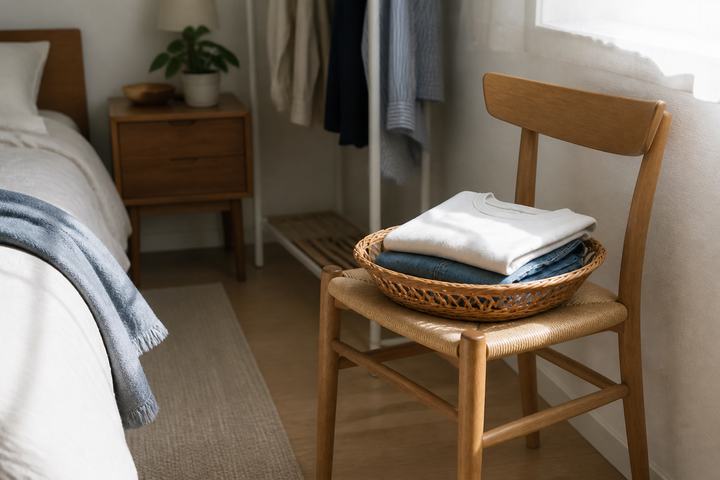 椅子の上の服を使う前に迷わない