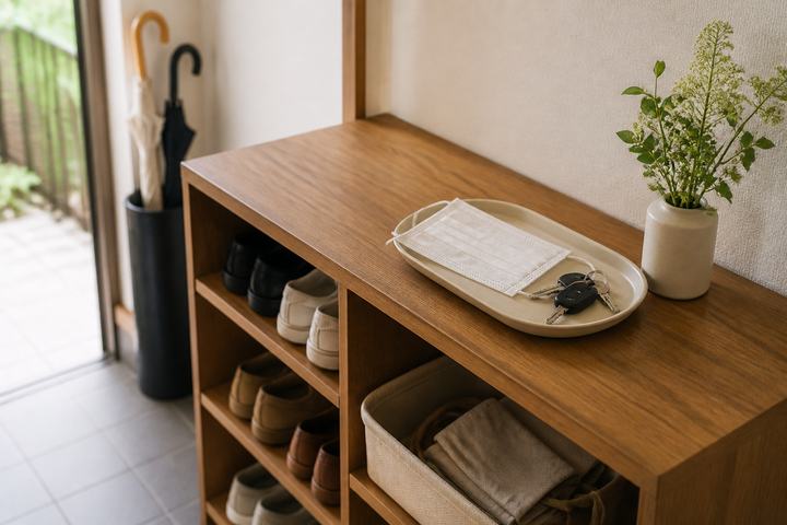 玄関のマスクや小物の置きすぎ防止