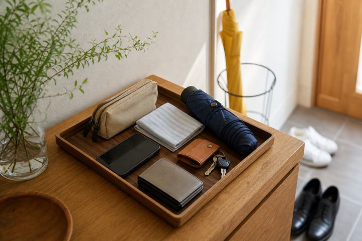 朝の忘れものを減らすトレー