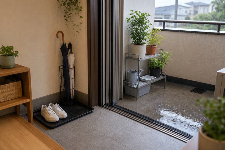 ベランダや玄関まわりの雨対策