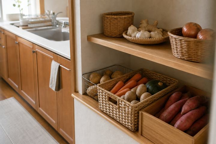 常温保存の野菜置き場