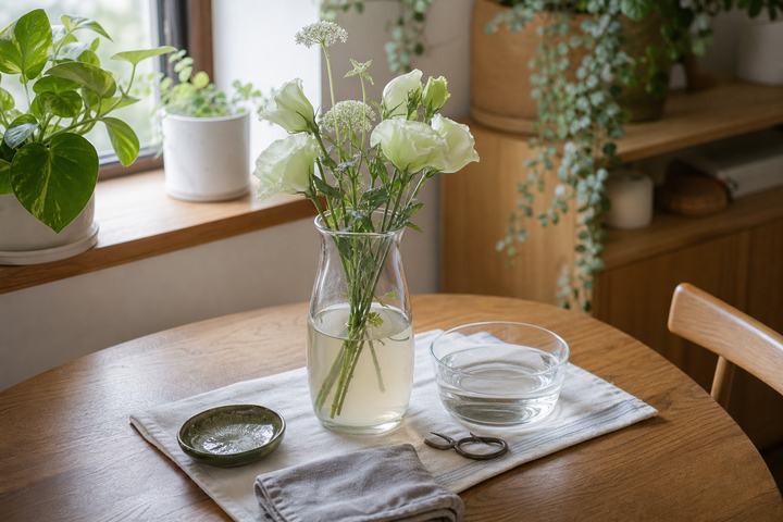 花瓶や植物まわりの水替え